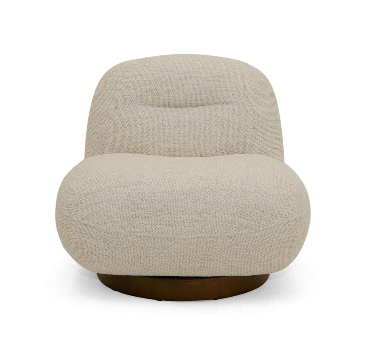 Modrest Renee Modern Cream Fabric Swivel Chair - Thumbnail 2