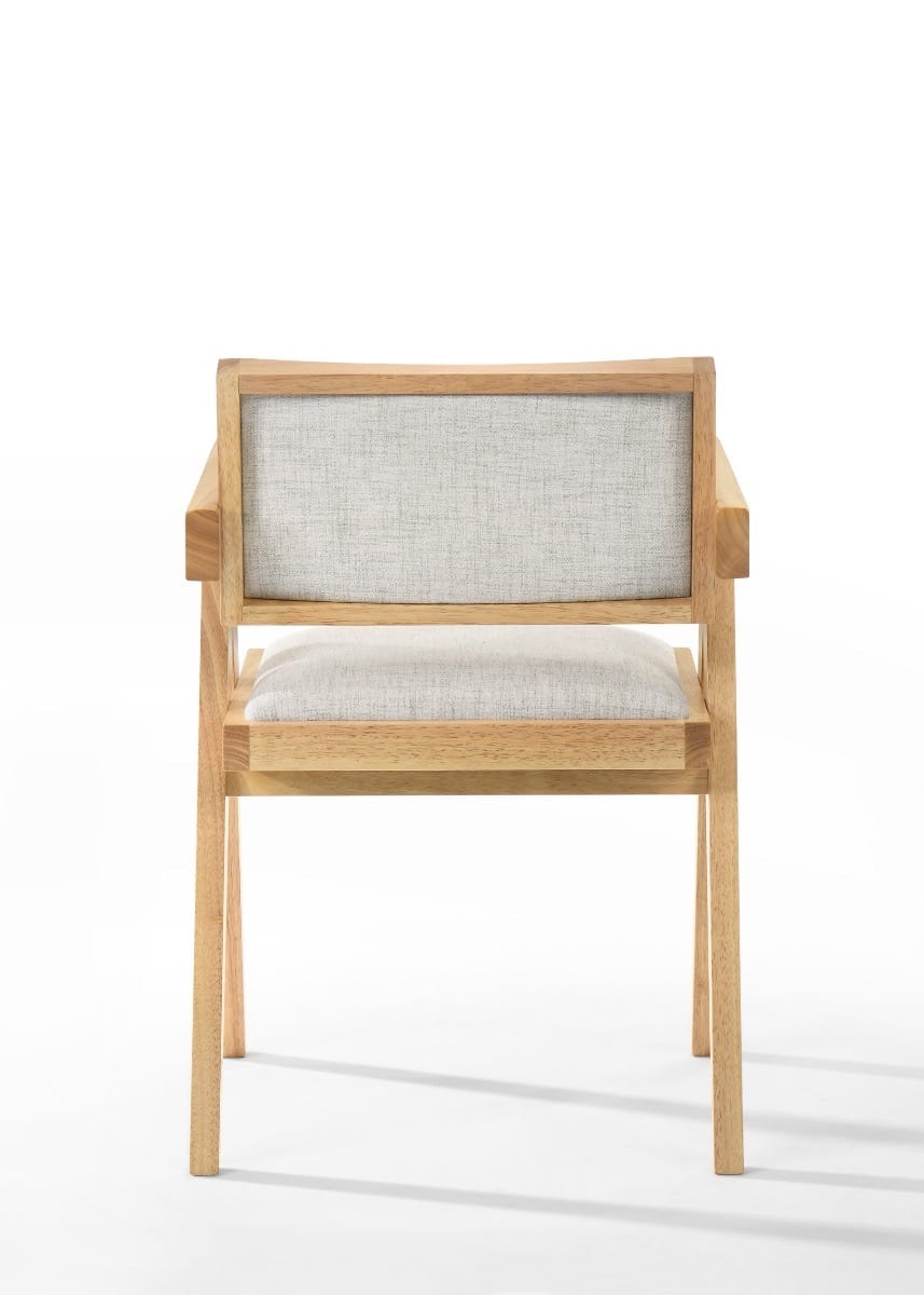 Modrest Fern Modern Walnut and Beige Dining Chair Set of 2 - Thumbnail 5