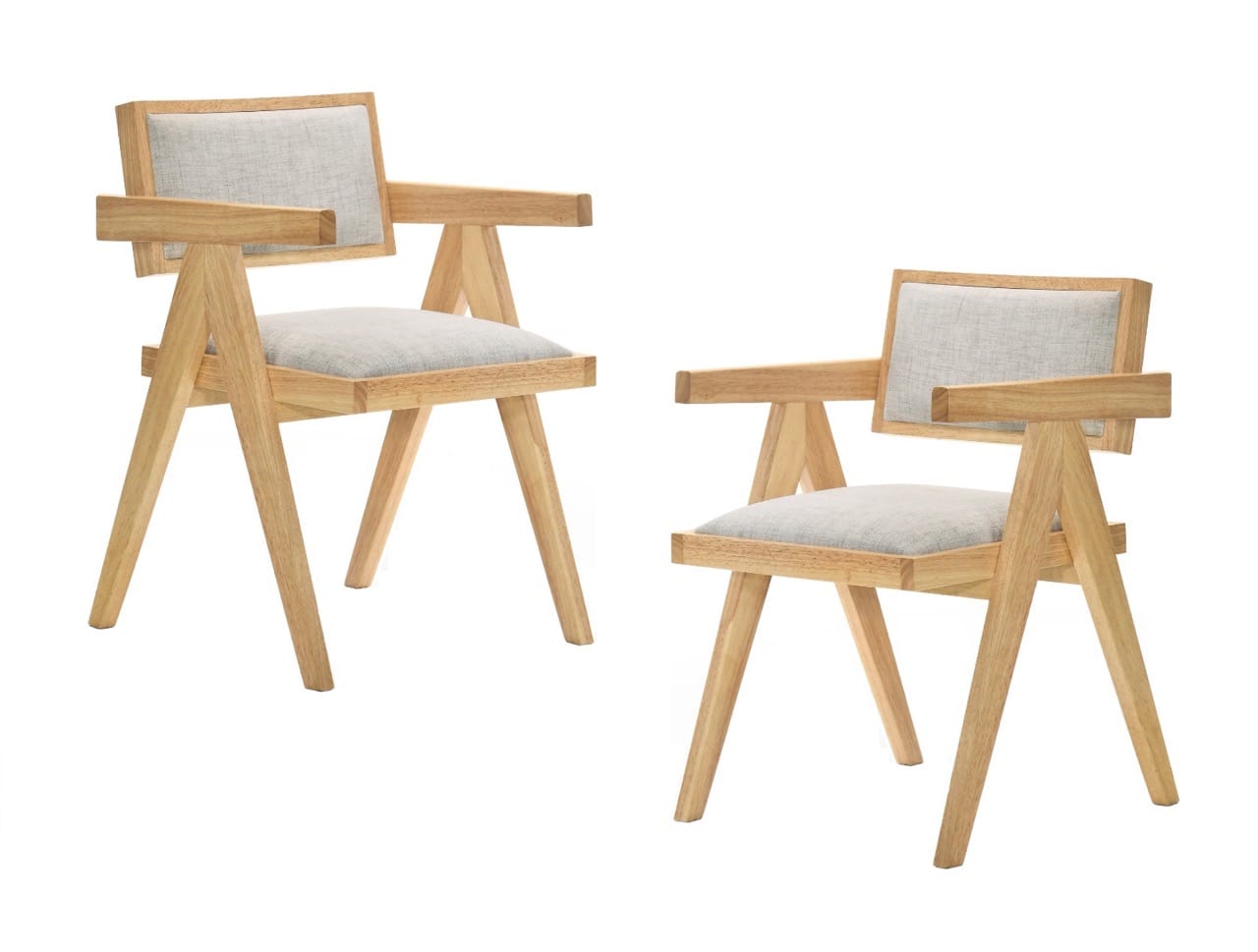 Modrest Fern Modern Walnut and Beige Dining Chair Set of 2