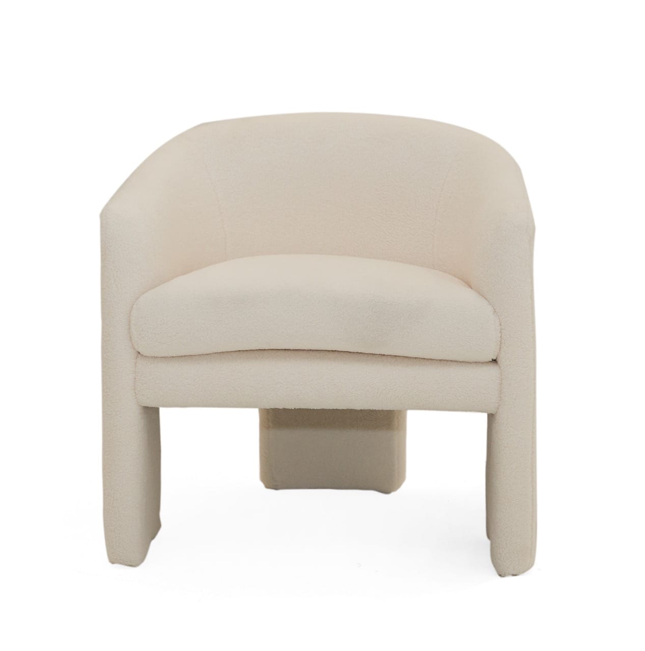 Modrest Khan Modern Off White Fabric Accent Chair