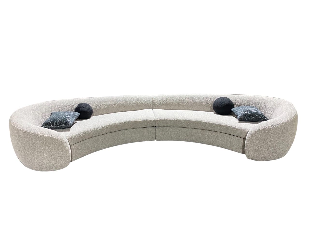 Modrest Kilmer Curved Fabric Sectional Sofa - Thumbnail 2
