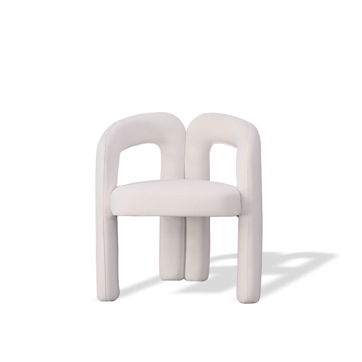 Modrest Ellen Glam White Velvet Dining Chair