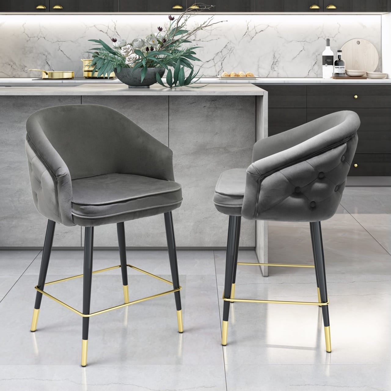 Modrest Elliot Dining Bar Stool (Set of 2) - Thumbnail 3