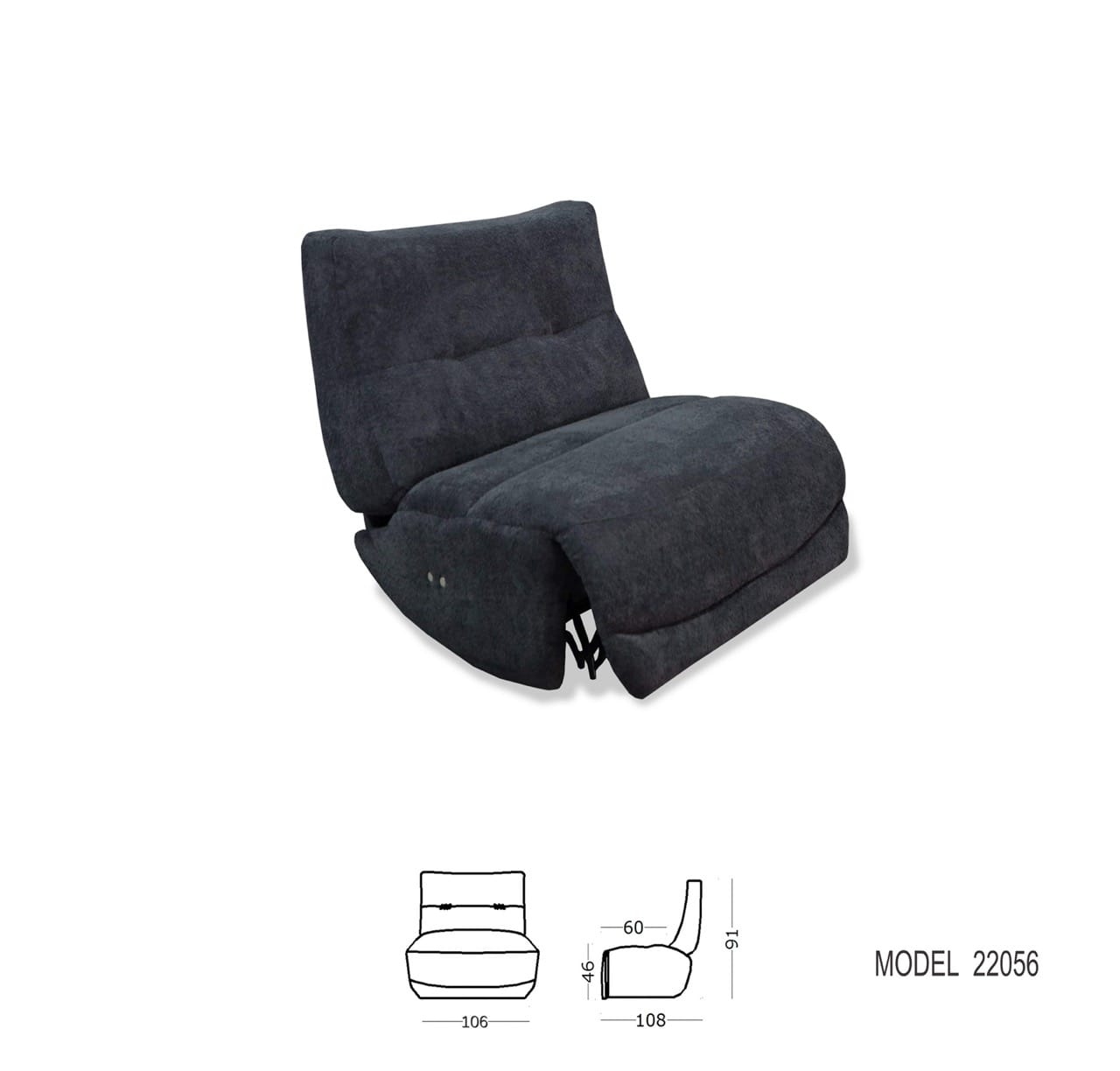 Divani Casa Basil Small Electric Recliner Chair - Thumbnail 3