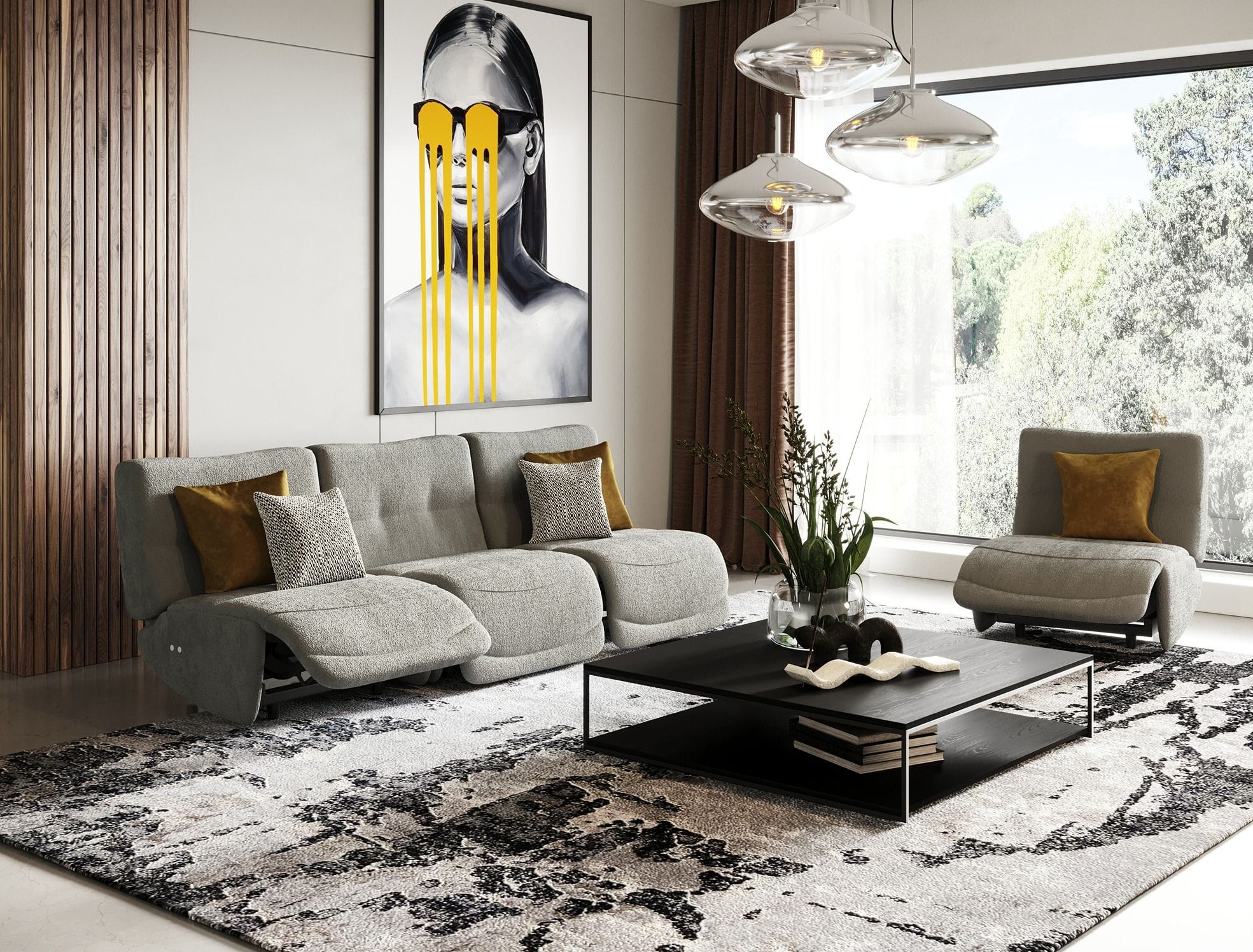 Modern Italian Light Luxury Designer Sofa Standing Lamp Volcano