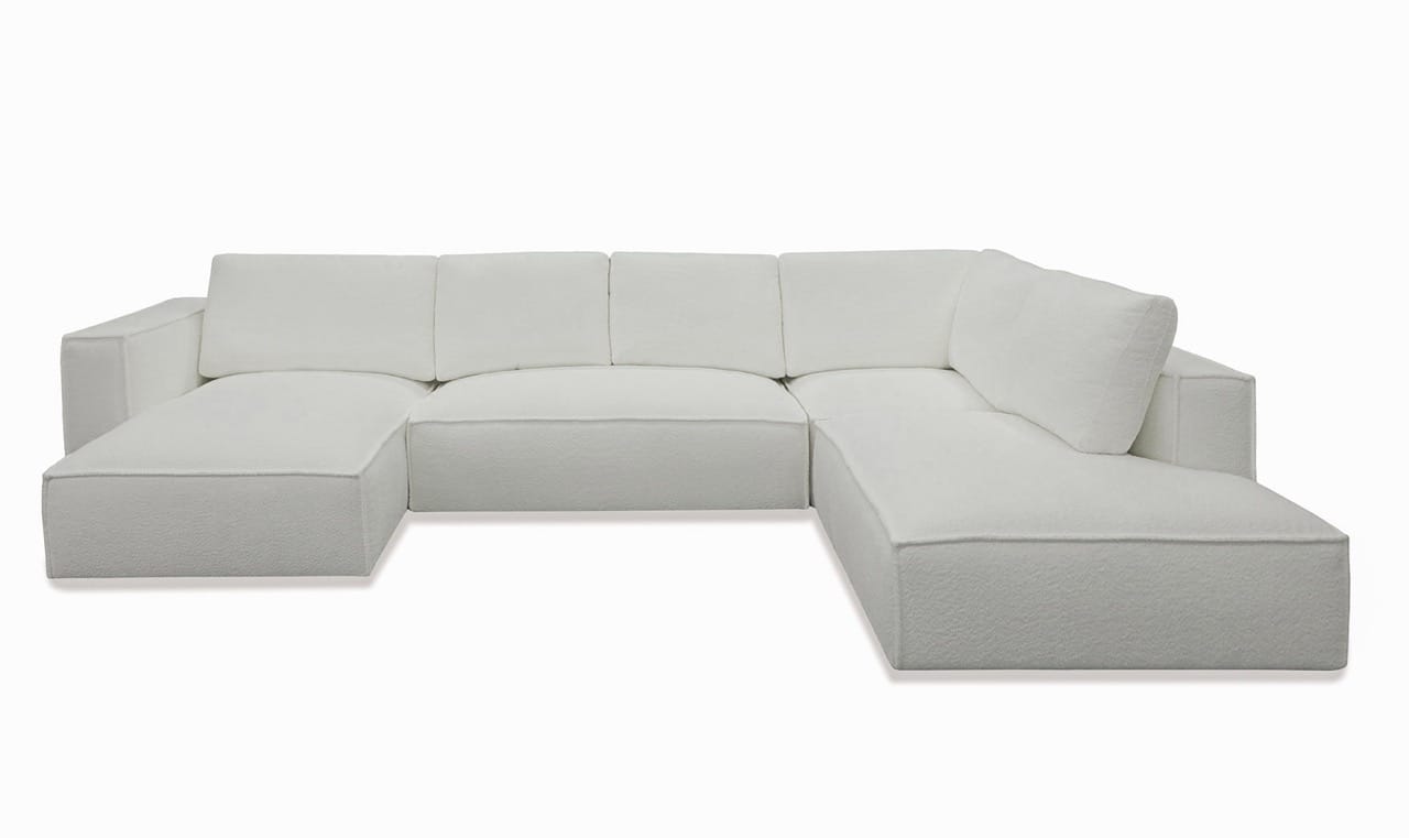 Divani Casa Lulu - Modern White Fabric Modular Sectional Sofa w/ Left  Facing Chaise by VIG Furniture