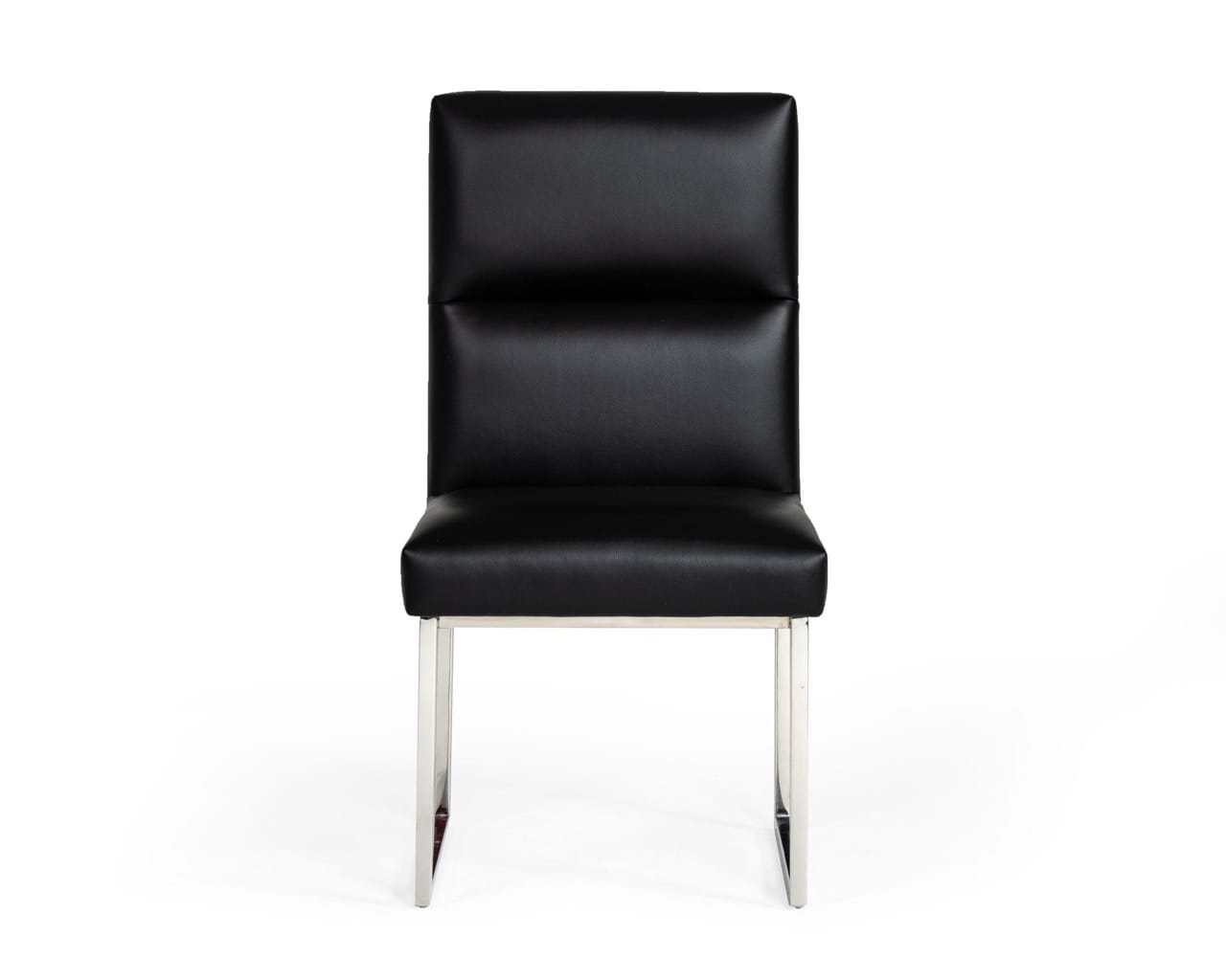A&X Carla - Modern Black Leatherette Dining Chair (Set of 2) at Futonland