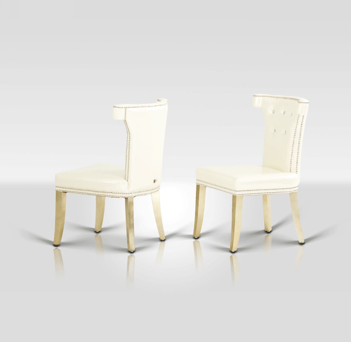 A&X Beatrice White Leather Dining Chair - Thumbnail 2