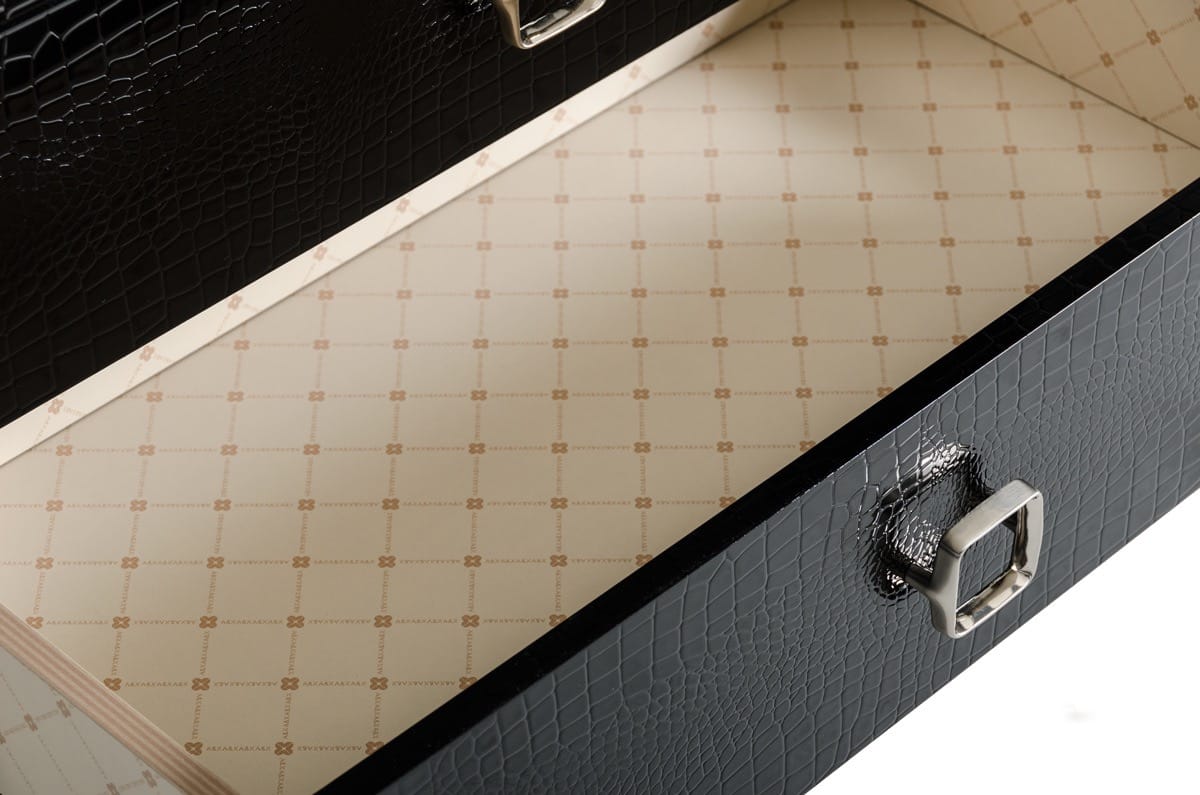 A&X Victoria Modern Black Crocodile Chest - Thumbnail 3