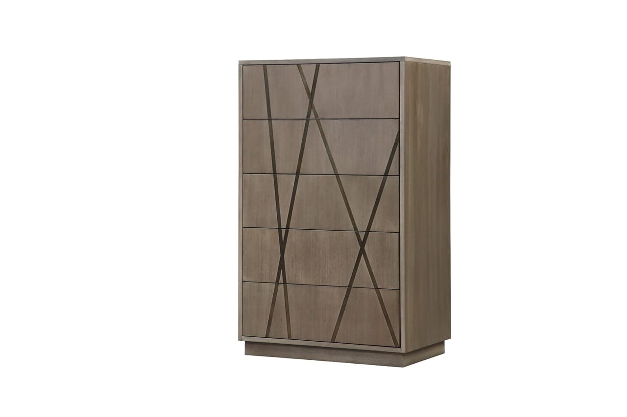 Modrest Nixa Modern Wide Birch + Brushed Bronze Chest