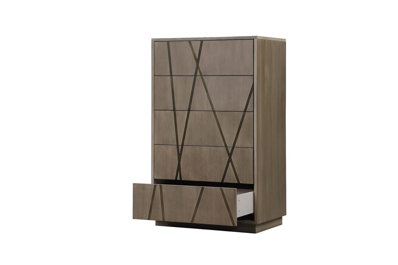 Modrest Nixa Modern Wide Birch + Brushed Bronze Chest - Thumbnail 2
