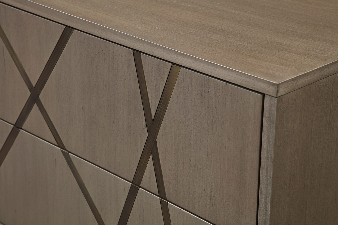 Modrest Nixa Modern Wide Birch + Brushed Bronze Chest - Thumbnail 4