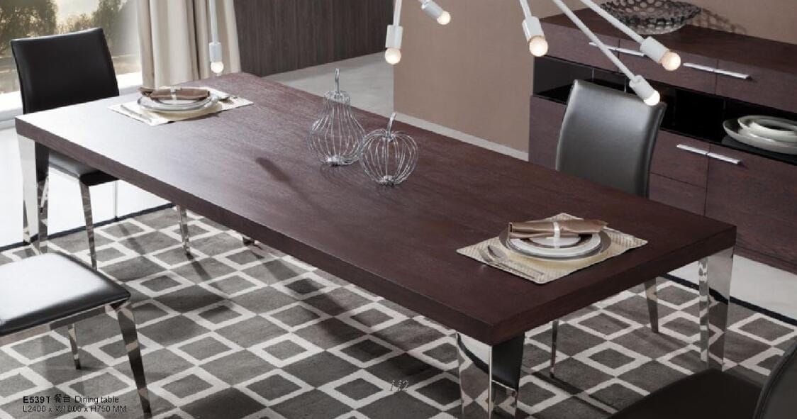 Daytona Modern Brown Oak Rectangle Dining Table - Thumbnail 2