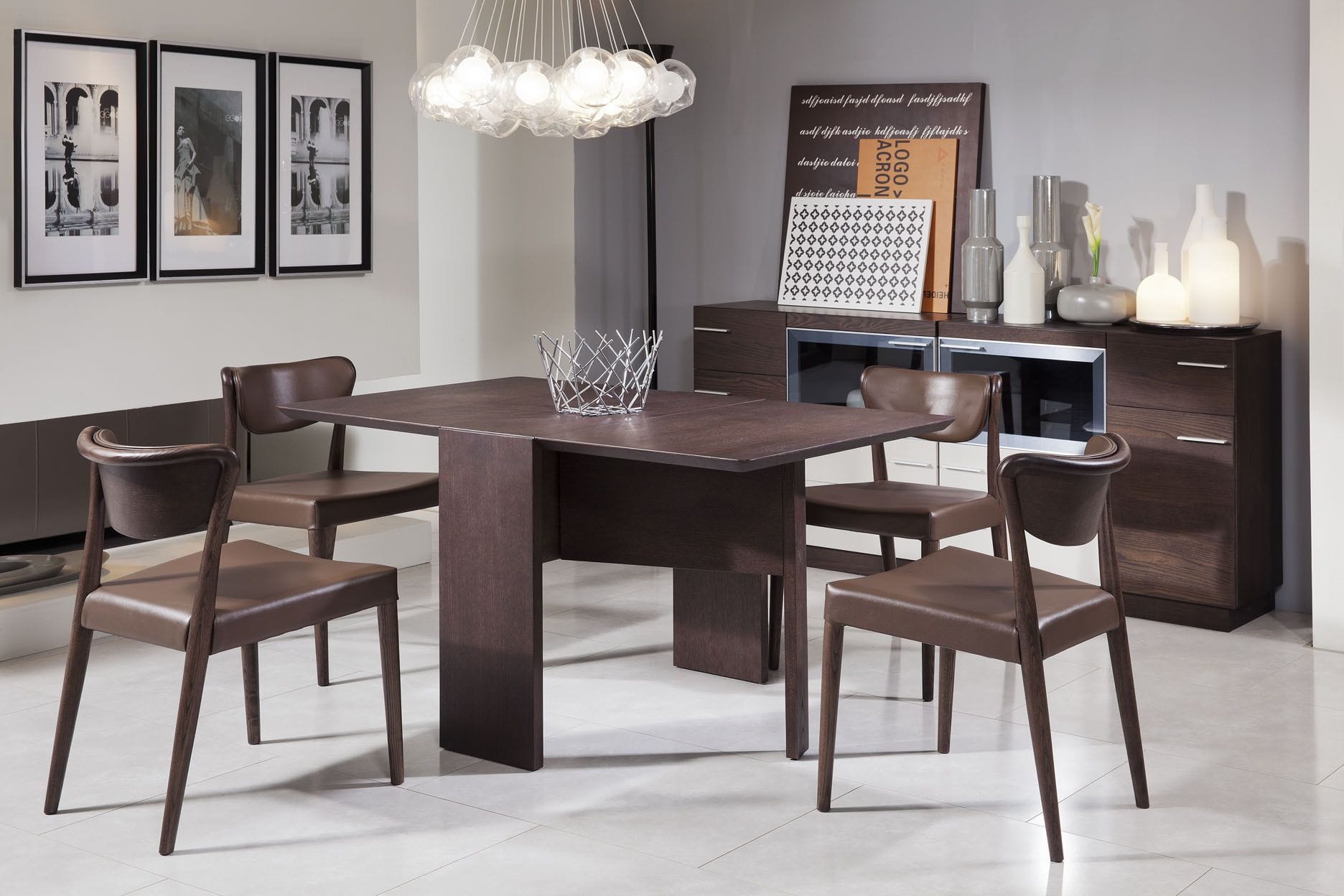 Union Modern Brown Oak Dining Chair - Thumbnail 2