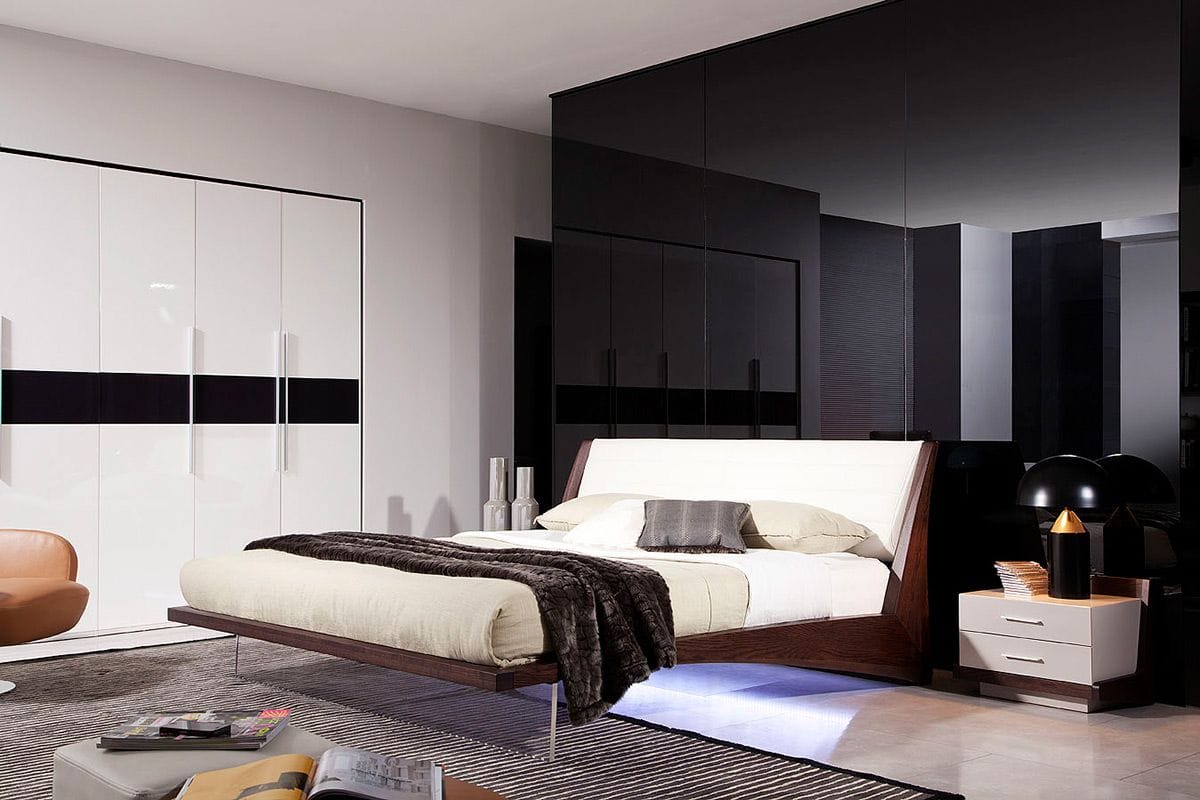 Volterra Contemporary Floating Eastern King Bed w/Lights - Thumbnail 3