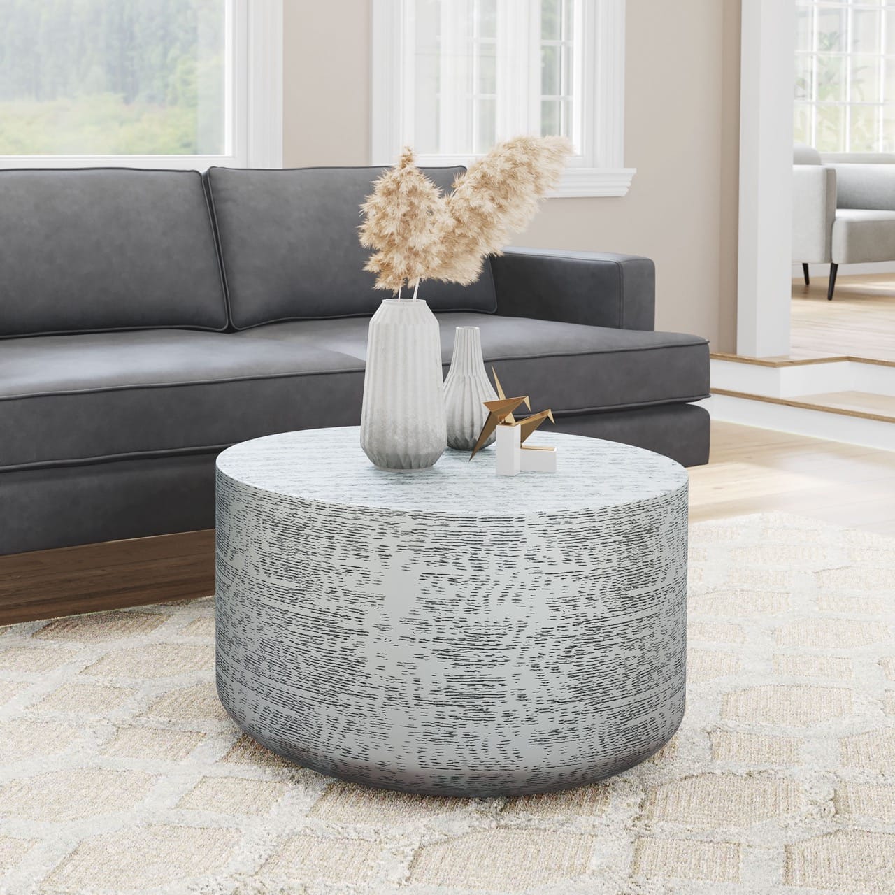 Sara Coffee Table Antique Silver by Zuo Modern