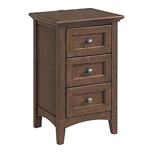 McKenzie Small 3-Drawer Nightstand, Java by Whittier Wood Furniture