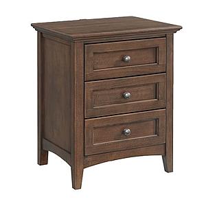 McKenzie 3-Drawer Nightstand, Java by Whittier Wood Furniture