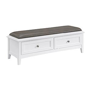 McKenzie 2-Drawer Bench, Snowbound by Whittier Wood Furniture