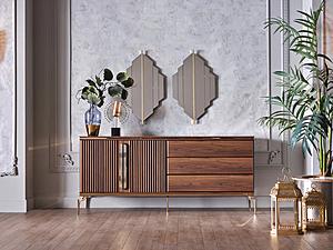 Montego Buffet (Montego Walnut/Carlino Marble) by Bellona