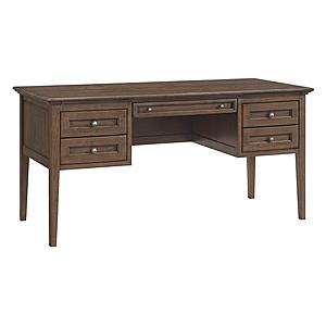 McKenzie 4-Drawer Desk, Java by Wittier Wood Furniture