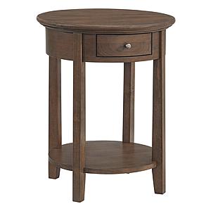 McKenzie Round Side Table (19-1/2"D), Java by Whittier Wood Furniture