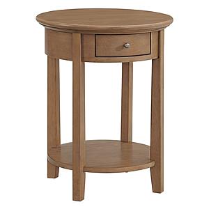 McKenzie Round Side Table (19-1/2"D), Pecan by Whittier Wood Furniture