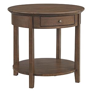 McKenzie Round End Table (26"D), Java by Whittier Wood Furniture