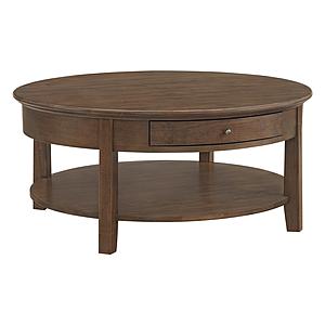[NYC Deal] McKenzie Round Cocktail Table (40"D), Java by Whittier Wood Furniture