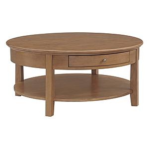 McKenzie Round Cocktail Table (40"D), Pecan by Whittier Wood Furniture