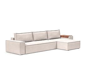 Newilla Wide Sofa Bed w/Lounger Adario Basmati by Innovation Living