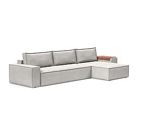 Newilla Wide Sofa Bed w/Lounger Adario Fog by Innovation Living