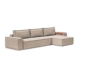 Newilla Wide Sofa Bed w/Lounger Adario Taupe by Innovation Living