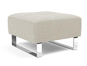 Deluxe Excess Ottoman Mixed Dance Natural, Chrome Legs by Innovation Living