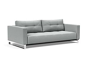 Cassius Deluxe Excess Sofa Bed (Queen Size) Melange Light Gray by Innovation Living