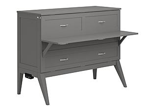 Northampton Murphy Bed (Chest Bed w/Desk) Antique Gray by Atlantic