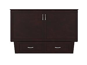 Chelsea Mid-Century Modern Queen Solid Wood Murphy Bed Chest w/Mattress in Espresso by AFI Furnishing