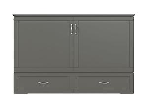 Raleigh Modern Queen Solid Wood Murphy Bed Chest w/Mattress in Grey by AFI Furnishing