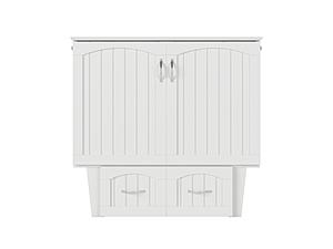 Sydney Twin Wood Murphy Bed Chest w/Storage Drawer & Charging Station in White by AFI Furnishing