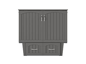 Sydney Twin Wood Murphy Bed Chest w/Storage Drawer & Charging Station in Grey by AFI Furnishing