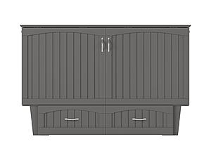 Sydney Modern Coastal Queen Solid Wood Murphy Bed Chest w/Mattress in Grey by AFI Furnishing