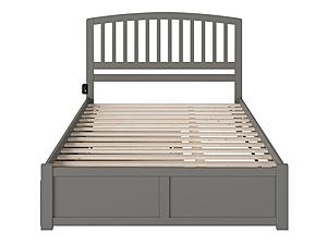 Richmond Solid Wood King Platform Bed w/Footboard & Twin XL Trundle in Grey by AFI Furnishing