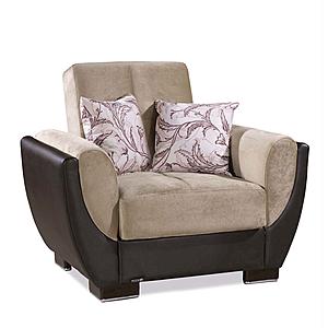 Armada Air Sand/Brown Chenille/PU 109 Armchair by Casamode