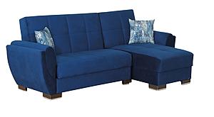 Armada Air Lounge Sectional (L+C) 104 Microfiber Blue by Casamode