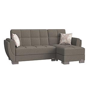 Armada Air Brown Chenille 112 Sectional Sofa Sleeper by Casamode