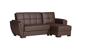Armada Air Brown PU 116 Sectional Sofa Sleeper by Casamode