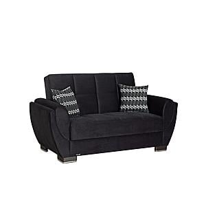Armada Air Loveseat 103 Microfiber Black by Casamode
