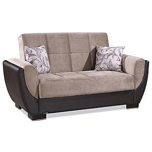 Armada Air Sand/Brown Chenille/PU 109 Loveseat by Casamode