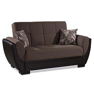 Armada Air Brown Chenille/PU 114 Loveseat by Casamode