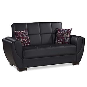 Armada Air Black PU 115 Loveseat by Casamode